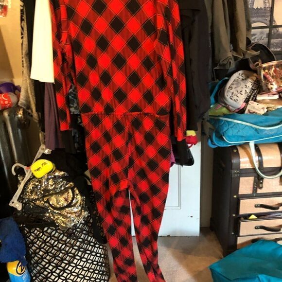 - Victoria secret buffalo plaid onsie pqjama sleep pj’s winter christmas Large - Picture 3 of 4